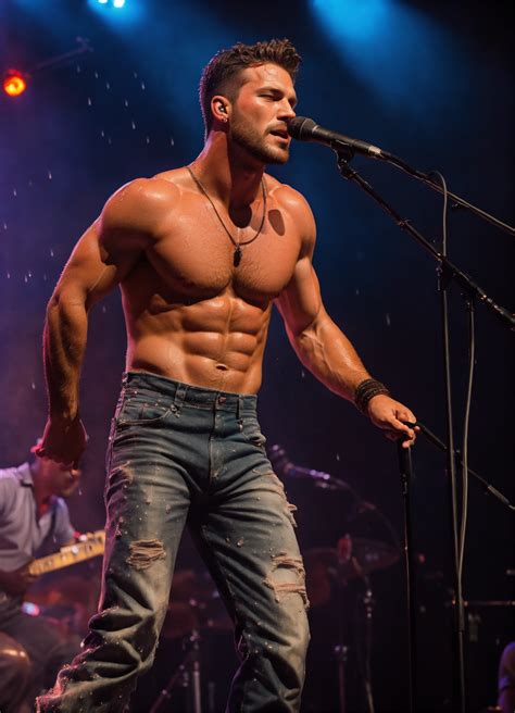 Lexica - An impressive realistic photo of hunky male country singer
