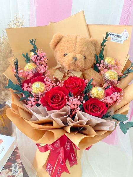 Teddy Bear & Flower Special Bouquet (Penang Delivery Only) | Giftr ...