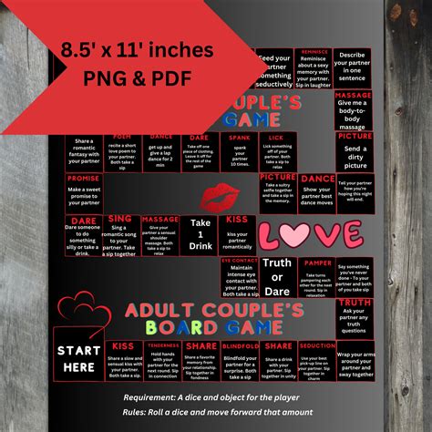 Intimate Adventures Couple Board Game - Sensual Adult Game (printable