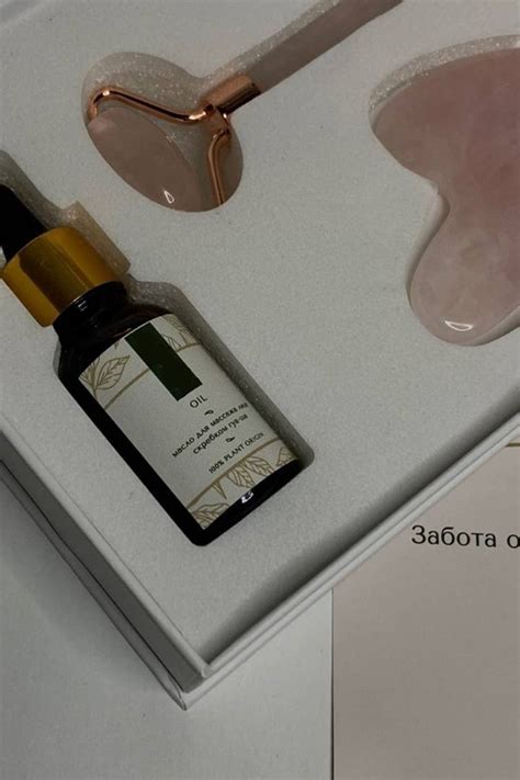гуаша и ролик из розового кварца с маслом для лица лимфодренажный ...