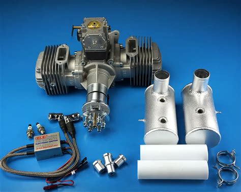 DLE Engines Twin Gasoline Engine DLE 170 DLE170 170cc With Rear Exhaust ...