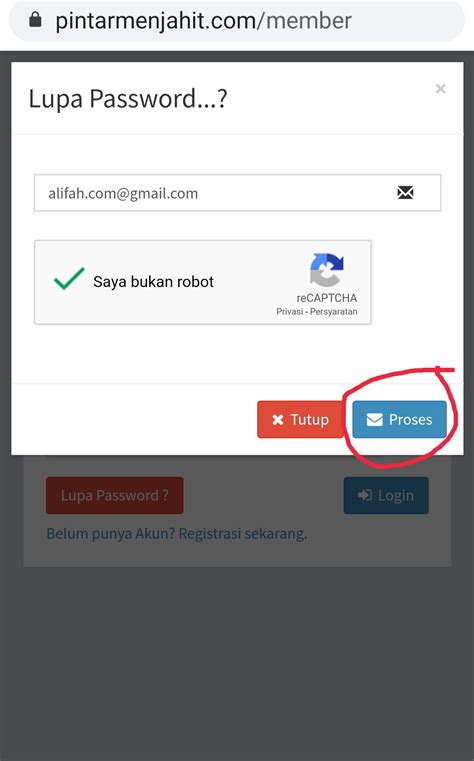 bagaimana  lupa password  login
