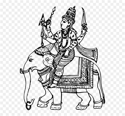 Indra Hindu God Drawing, HD Png Download - vhv