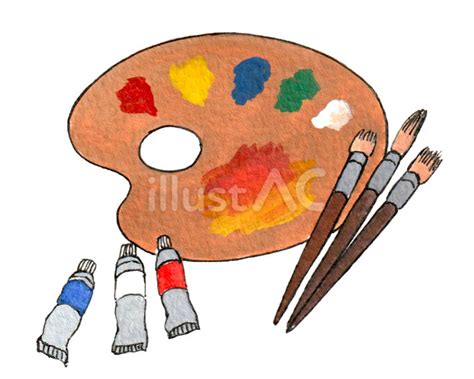 絵具とパレットと筆イラスト - No: 23509672｜無料イラスト・フリー素材なら「イラストAC」