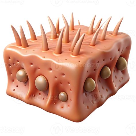 3D Illustration of Skin Cell with Spikes 54717684 PNG