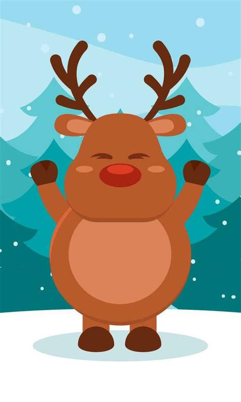 Cute reindeer christmas character Vector illustration 34945657 Vector ...