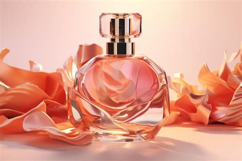 Premium AI Image | a bottle of perfume with orange flowers in the ...