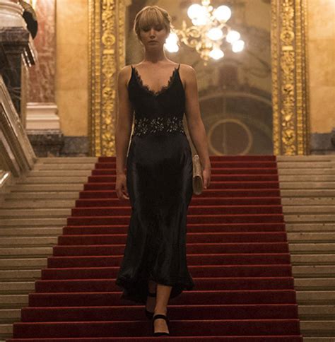 steal jennifer lawrences sexy black dress  red sparrow fashion