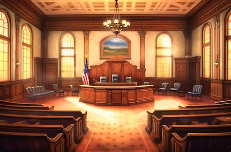 Premium AI Image | The interior of a courtroom