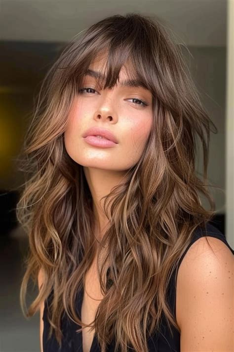 stunning examples  long hair  bangs flos blog