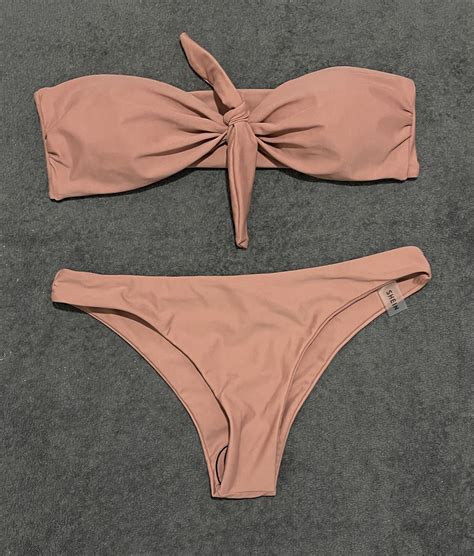 BRAND NEW! SHEIN SEXY 3in1 NEUTRAL NUDE BROWN BIKINI SWIMSUIT WITH