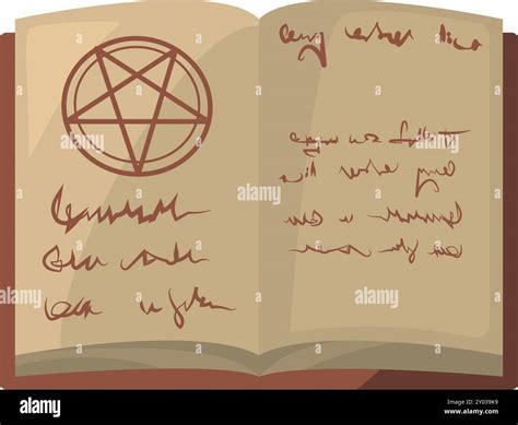 witchcraft book pages  magic spell grimoire stock vector image