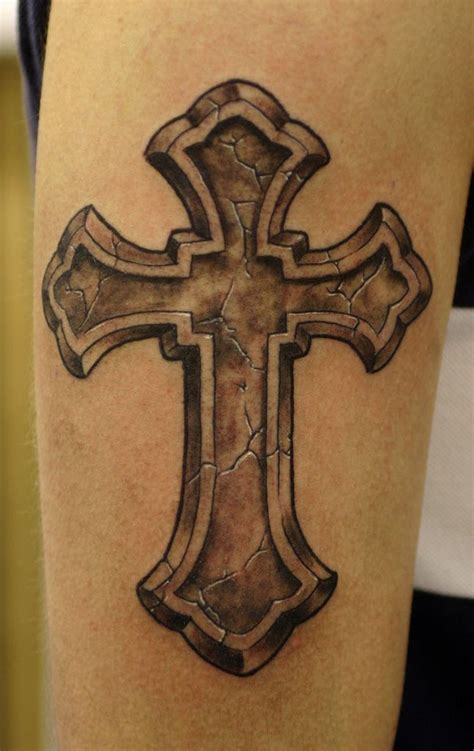 Cracked-Stone-Cross Tattoo | Celtic cross tattoos, Cross tattoo for men ...