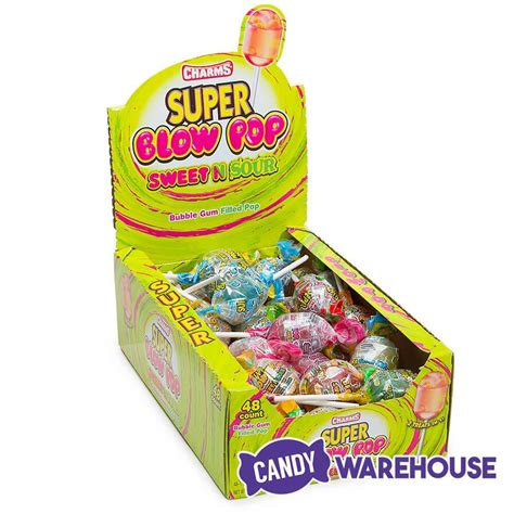 charms super blow pops sweet  sour assortment  piece box candy