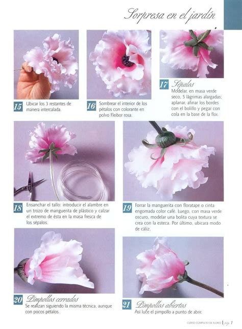 Tutorial para flor de fondant, Flores de porcelana fria, Tutorial flor ...