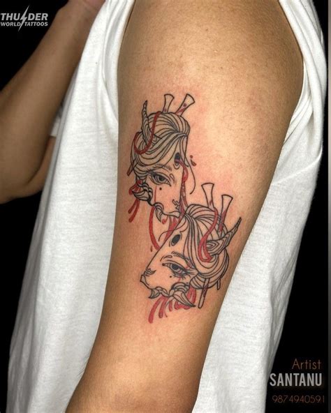 Hannya Mask Tattoo, Tattoo Ideas, Tattoo Designs, Dark Tattoo, Kolkata ...