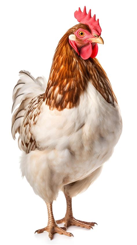 Premium Photo | A white and brown chicken