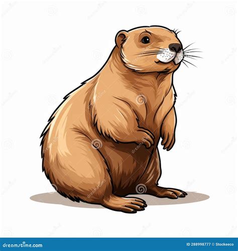 Adorable Ground Squirrel Vector Illustration in Primitivist Realism