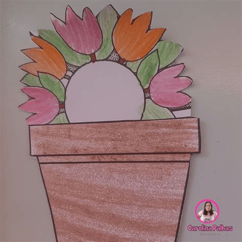 Cartão flor para o dia das mães - Professora Carolina Palhas
