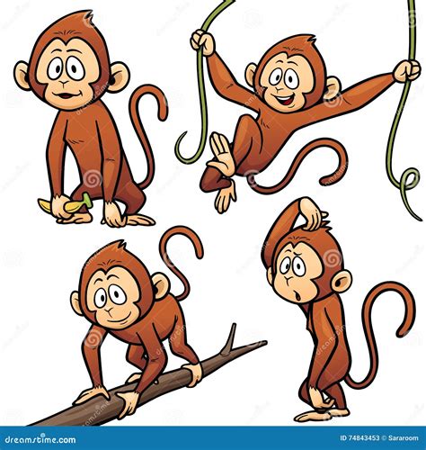 cartoon monkey stock vector illustration  chimpanzee
