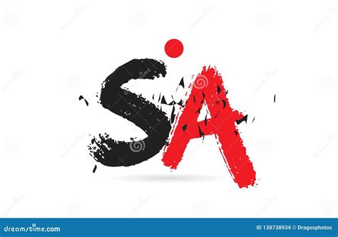 alphabet letter combination sa    grunge texture logo stock