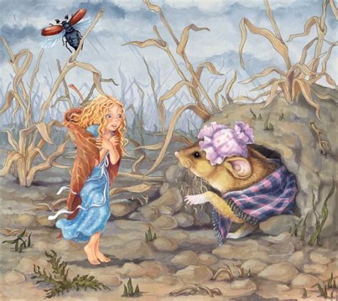 Иллюстрация Дюймовочка в стиле книжная графика | Illustrators.ru