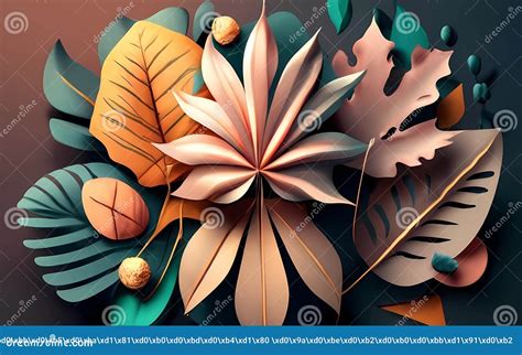 Beautiful Illustration with Natural Leaf in Forest Stock Illustration ...