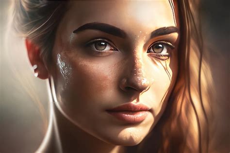 Premium AI Image | A woman with a tear on her cheek