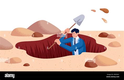 Businessman Digging Hole Stock Vector Image & Art - Alamy