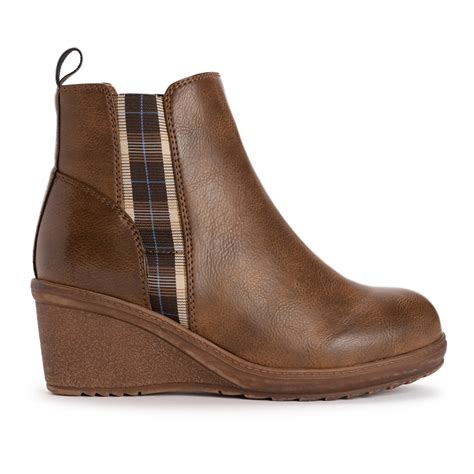 Women's England Oxford Wedge Booties Brown – MUK LUKS