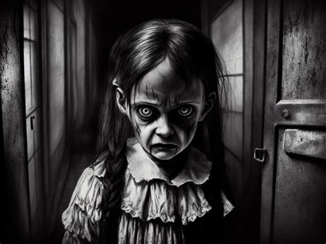 The scary ghost girl in the hospital hallway, 23801136 Stock Photo at