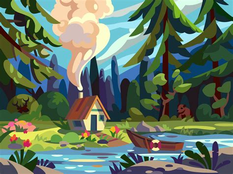 Dribbble - Forest House_2_Монтажная область 1.jpg by Igor Ianchenko