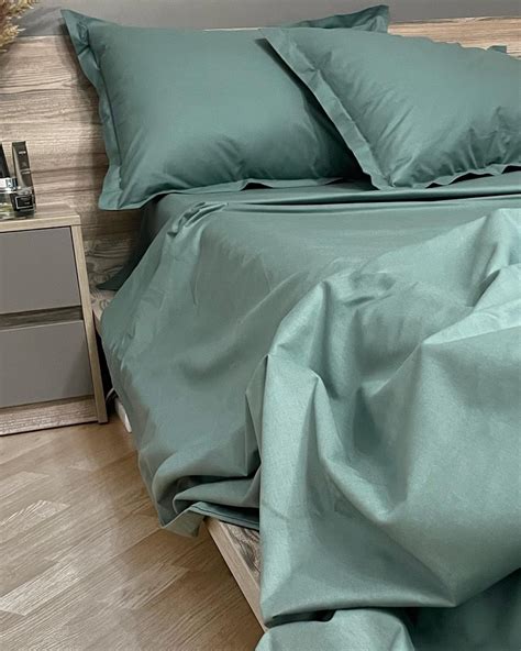 Постельное однотонное бельё Люкс MLS Поплин комплект Евро 200*220/70*70 ...