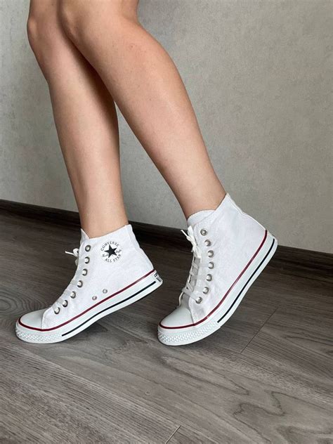 Кеды женские Converse / кеди Конверс белые высокие 36 37 40: 550 грн ...
