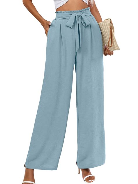 chiclily womens wide leg lounge pants  pockets lightweight high