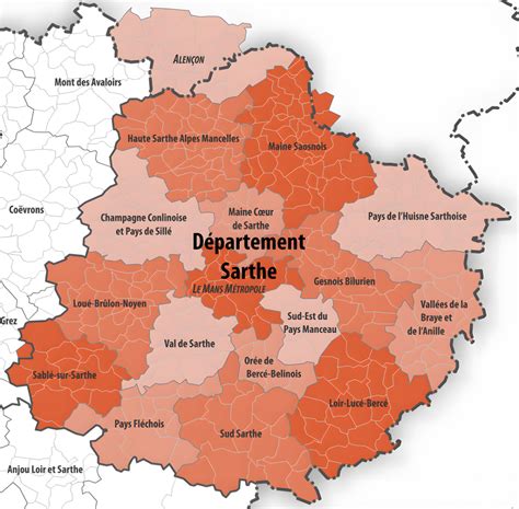 carte des intercommunalites de la sarthe