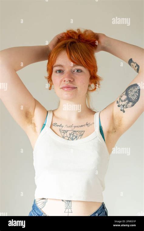 female hairy armpit  res stock photography  images alamy