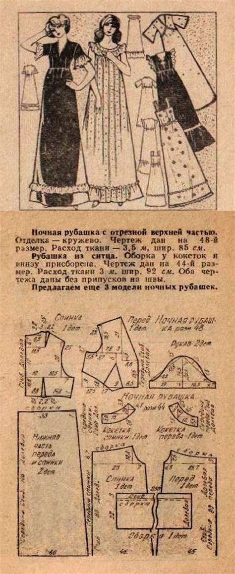 Ночная рубашка на кокетке | Выкройки, Шитье, Ночная рубашка