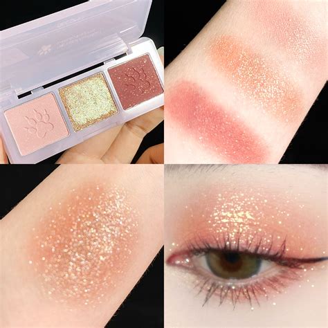 GECOMO Cute Claw Three-Color Eyeshadow Palette ins Fire Pearlescent ...
