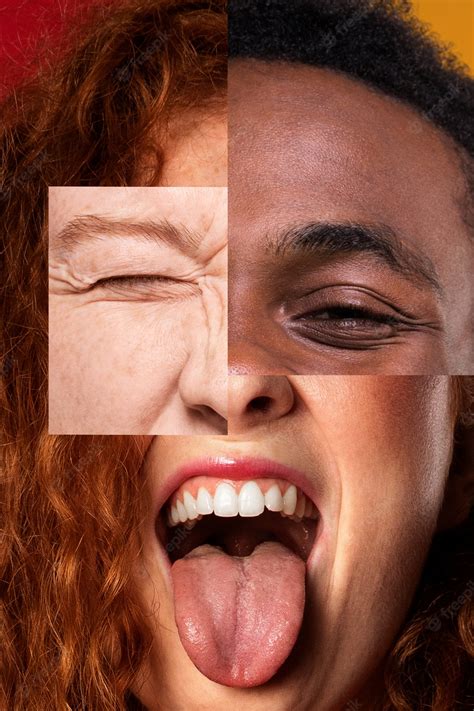 Premium Photo | Combination of facial features concept