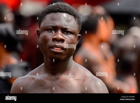 KUMASI, GHANA - JAN 16, 2017: Unidentified Kumasi inhabitant visits the ...