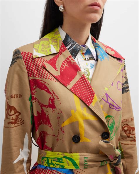 Libertine Libertine Silk Screens Belted Lean Trench | Neiman Marcus