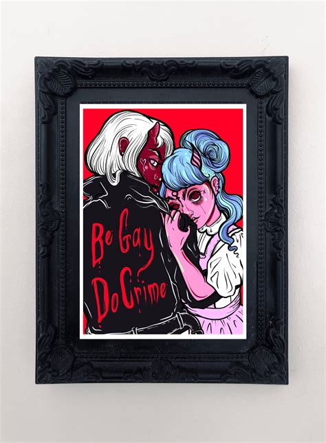 Be Gay Do Crime Art Print, Vampire, Pastel Goth, Demon, Spooky Sweet