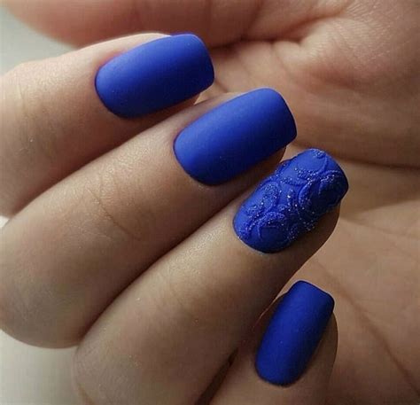 Синие Матовые Ногти Дизайн Фото — Richnail.ru