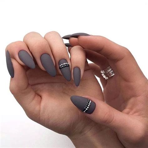 Модный серый матовый маникюр 59 фото | Gel nails, Nail designs, Nail colors