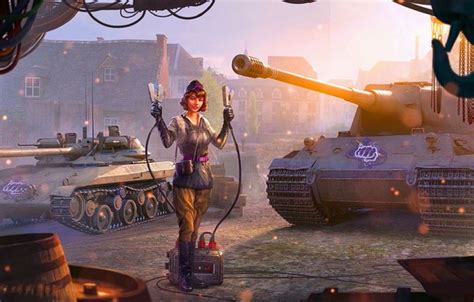Wallpaper Girl, Smile, Soldiers, Tanks, World of tanks, World of Tanks ...