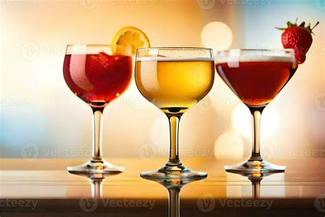 three different types of alcoholic drinks are shown. AI-Generated ...