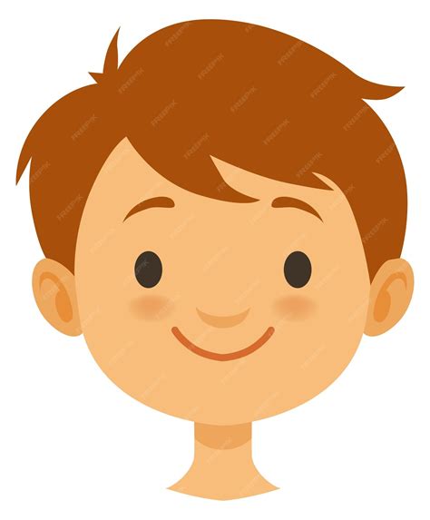 Tête d'enfant drôle Portrait de visage de garçon de dessin animé ...