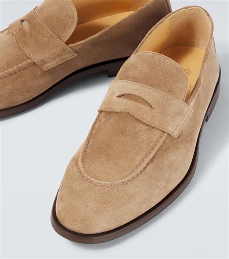 Suede penny loafers in beige - Brunello Cucinelli | Mytheresa