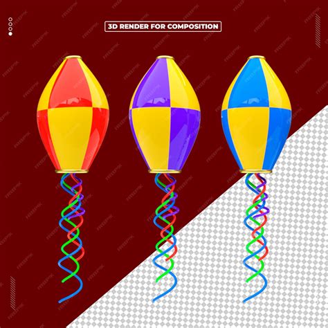 Premium PSD | 3d rendered june celebration junine ballon